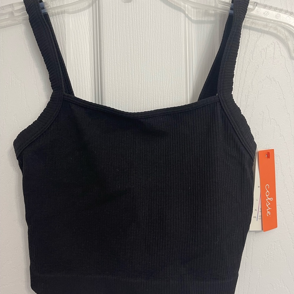 Seamless Black Crop Top